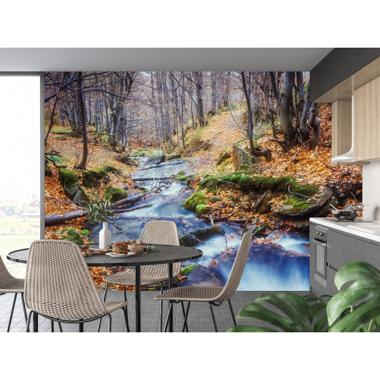 Panoramic Wallpaper - Wall Mural - Autumn River