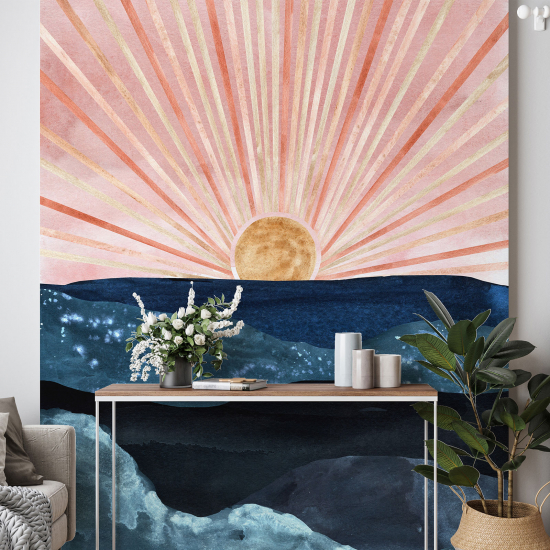 Panoramic Wallpaper - Wall Mural - Boho Sun