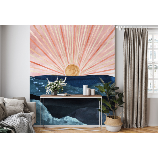 Panoramic Wallpaper - Wall Mural - Boho Sun