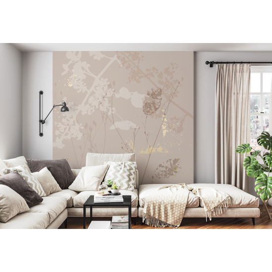 Panoramic Wallpaper - Wall Mural - Design Flowers