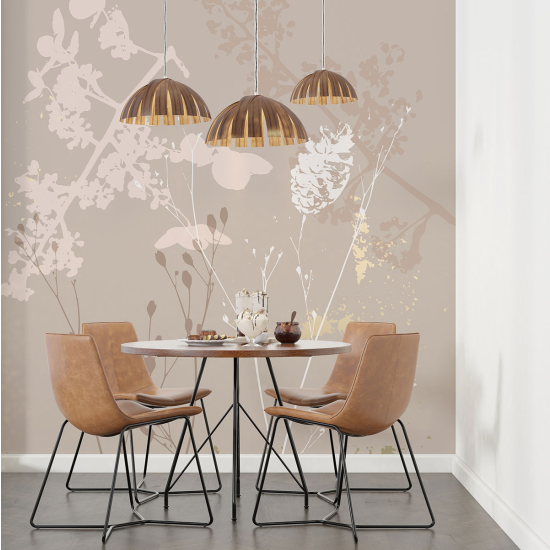 Panoramic Wallpaper - Wall Mural - Design Flowers