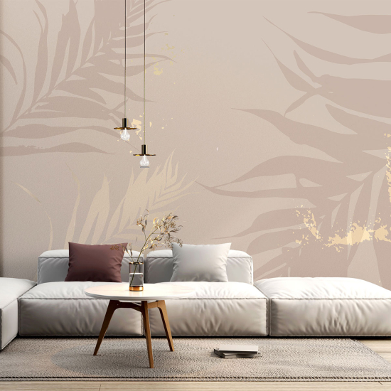 Panoramic Wallpaper - Wall Mural - Design Leaves