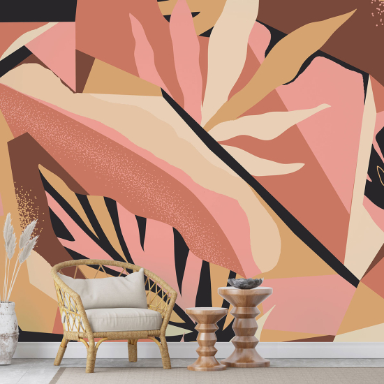 Panoramic Wallpaper - Wall Mural - Design Leaves