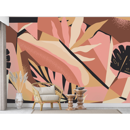 Panoramic Wallpaper - Wall Mural - Design Leaves