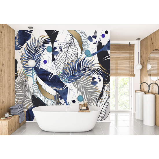 Panoramic Wallpaper - Wall Mural - Design Leaves