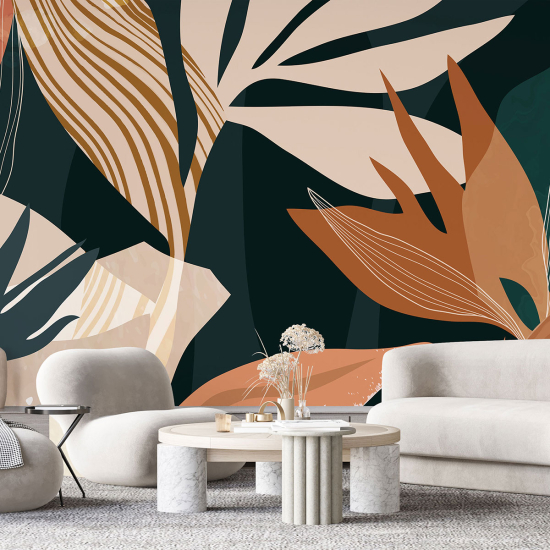 Panoramic Wallpaper - Wall Mural - Design Leaves