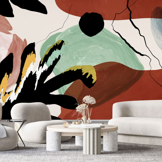 Panoramic Wallpaper - Wall Mural - Design Leaves