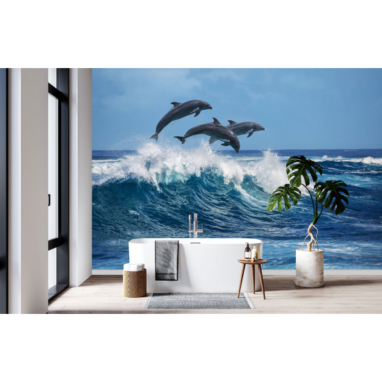 Panoramic Wallpaper - Wall Mural - Dolphins