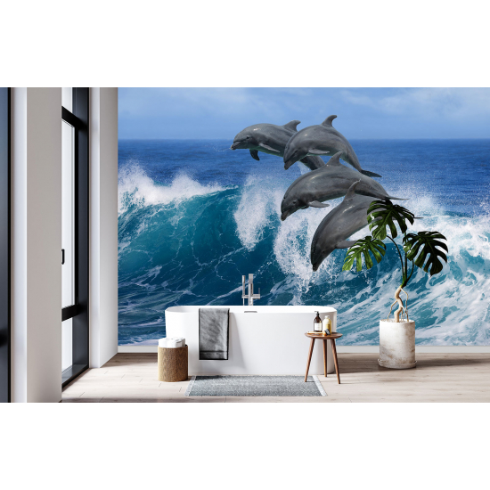 Panoramic Wallpaper - Wall Mural - Dolphins