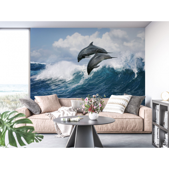 Panoramic Wallpaper - Wall Mural - Dolphins