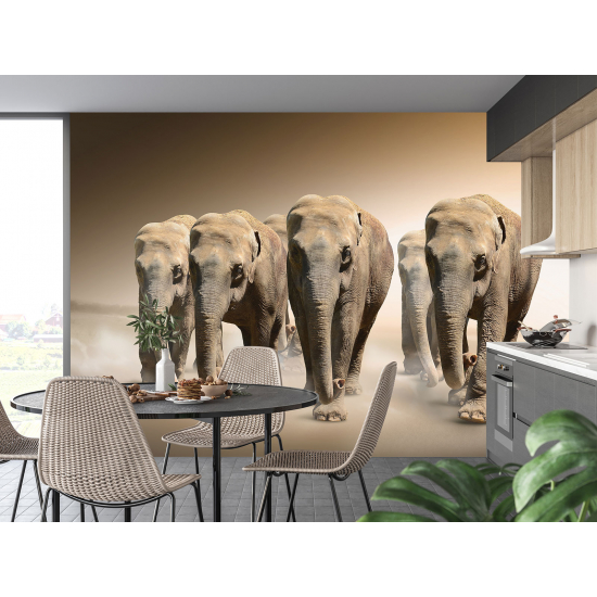 Panoramic Wallpaper - Wall Mural - Elephants