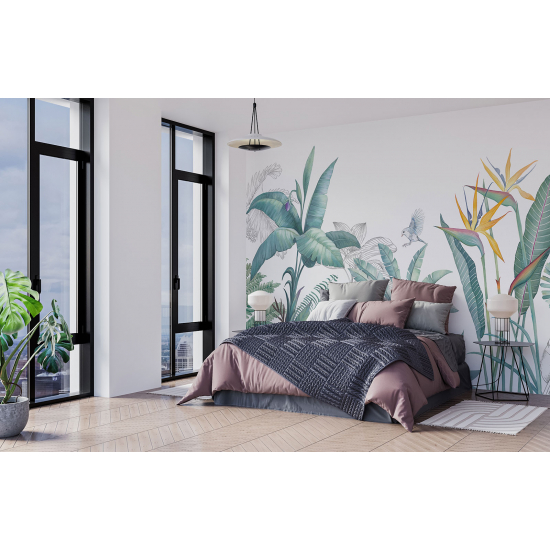 Panoramic Wallpaper - Wall Mural - Exotic Flowers