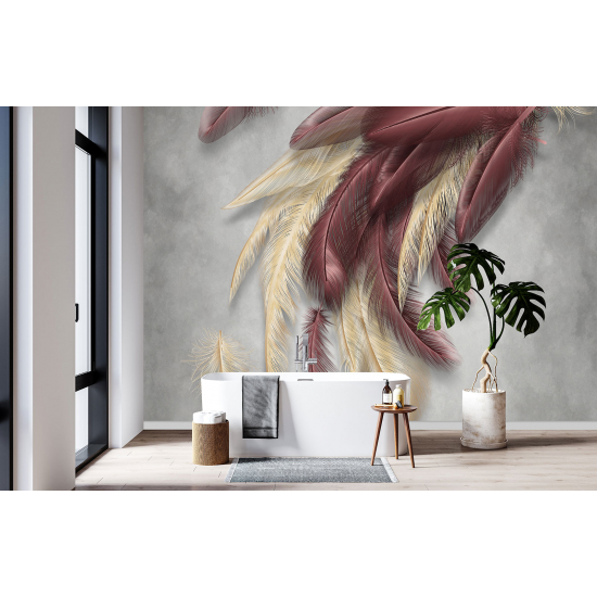 Panoramic Wallpaper - Wall Mural - Feathers