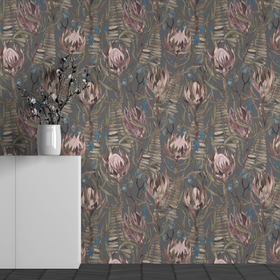 Panoramic Wallpaper - Wall Mural - Flower Pattern