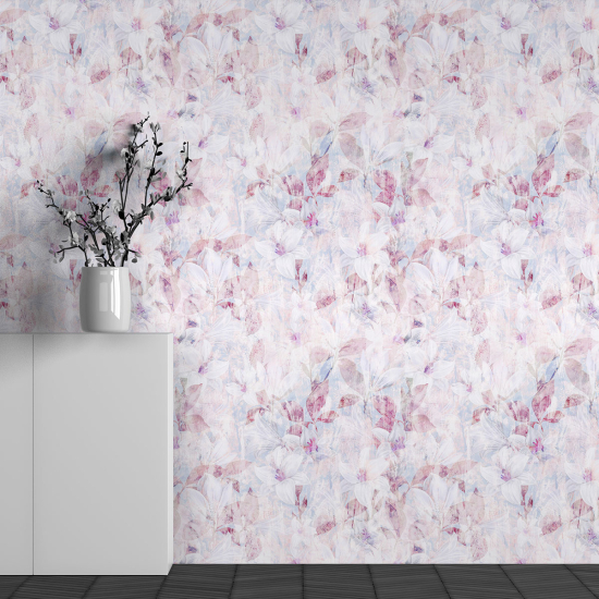 Panoramic Wallpaper - Wall Mural - Flower Pattern