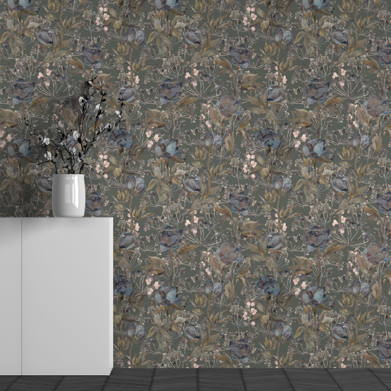 Panoramic Wallpaper - Wall Mural - Flower Pattern