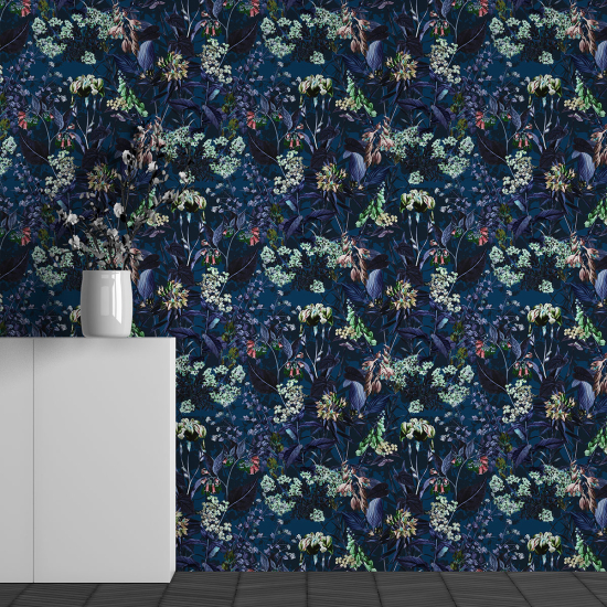 Panoramic Wallpaper - Wall Mural - Flower Pattern