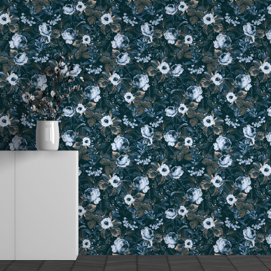 Panoramic Wallpaper - Wall Mural - Flower Pattern