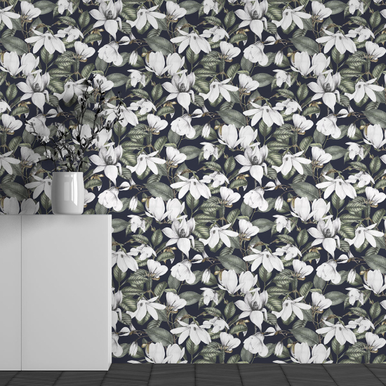 Panoramic Wallpaper - Wall Mural - Flower Pattern