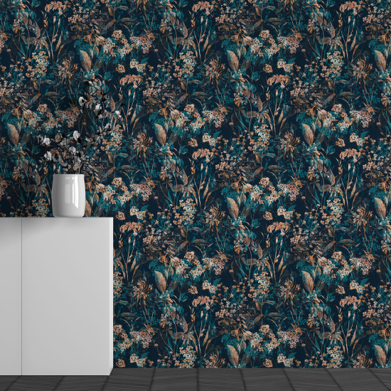 Panoramic Wallpaper - Wall Mural - Flower Pattern