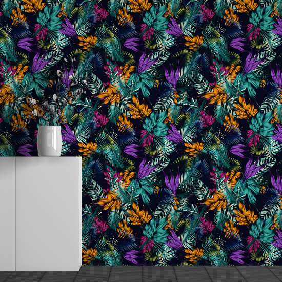 Panoramic Wallpaper - Wall Mural - Flower Pattern