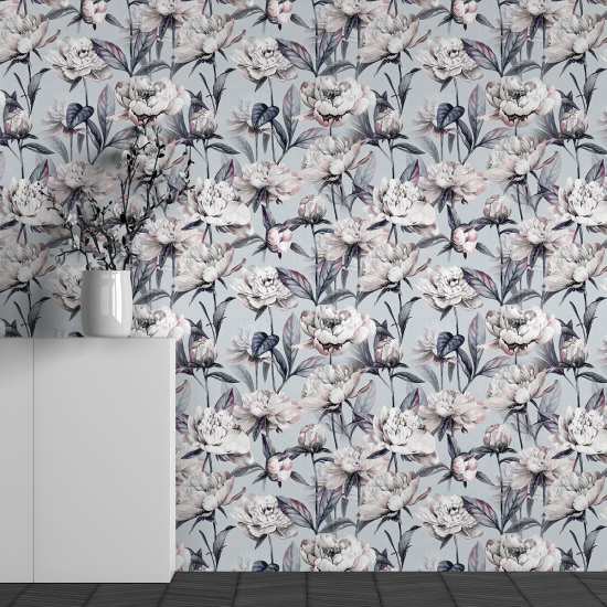 Panoramic Wallpaper - Wall Mural - Flower Pattern