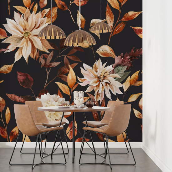 Panoramic Wallpaper - Wall Mural - Flowers