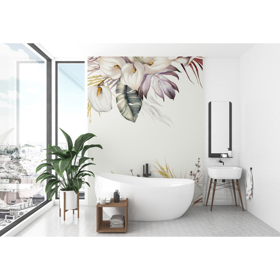 Panoramic Wallpaper - Wall Mural - Flowers