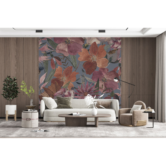 Panoramic Wallpaper - Wall Mural - Flowers