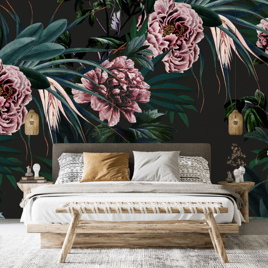 Panoramic Wallpaper - Wall Mural - Flowers