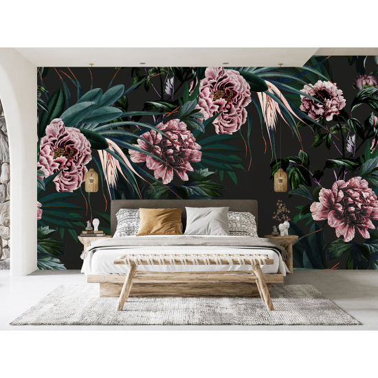 Panoramic Wallpaper - Wall Mural - Flowers