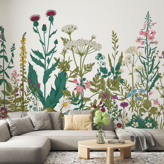 Panoramic Wallpaper - Wall Mural - Flowers