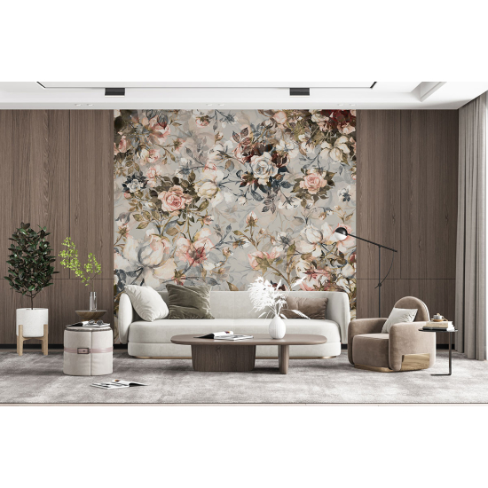 Panoramic Wallpaper - Wall Mural - Flowers