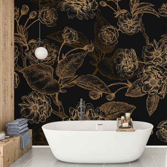 Panoramic Wallpaper - Wall Mural - Flowers