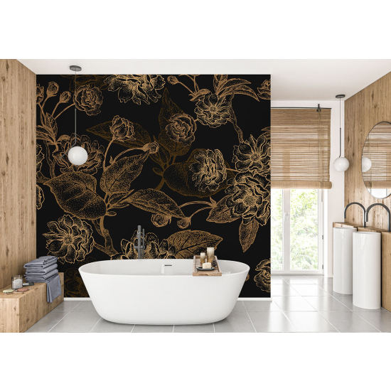 Panoramic Wallpaper - Wall Mural - Flowers