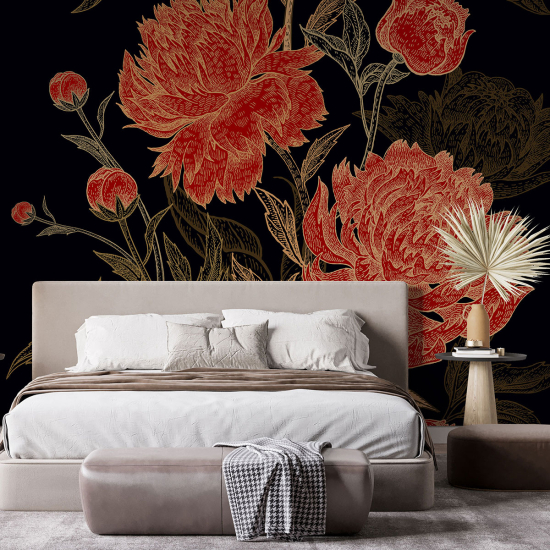 Panoramic Wallpaper - Wall Mural - Flowers