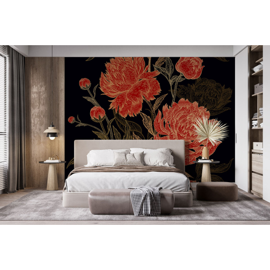 Panoramic Wallpaper - Wall Mural - Flowers