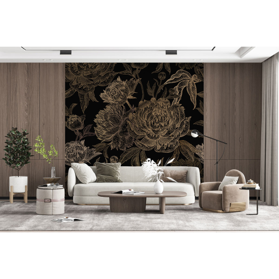 Panoramic Wallpaper - Wall Mural - Flowers