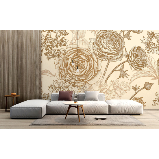 Panoramic Wallpaper - Wall Mural - Flowers