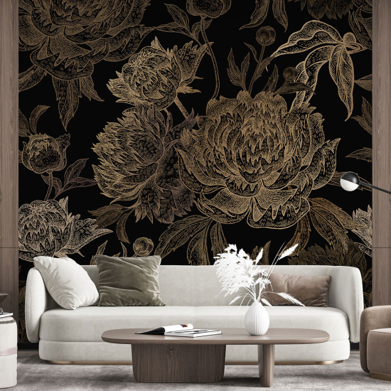 Panoramic Wallpaper - Wall Mural - Flowers