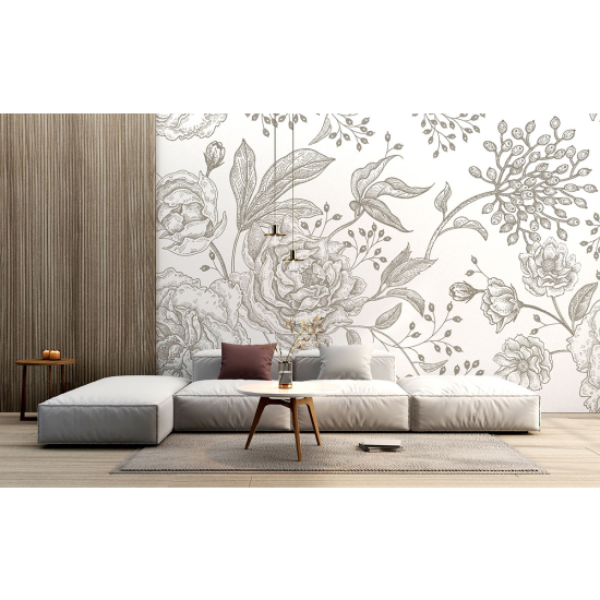 Panoramic Wallpaper - Wall Mural - Flowers