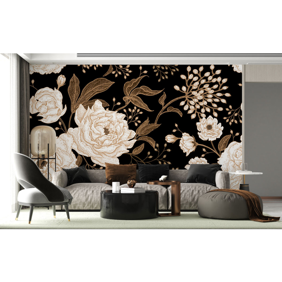 Panoramic Wallpaper - Wall Mural - Flowers