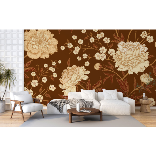 Panoramic Wallpaper - Wall Mural - Flowers