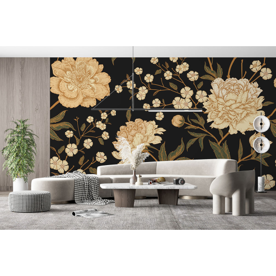 Panoramic Wallpaper - Wall Mural - Flowers