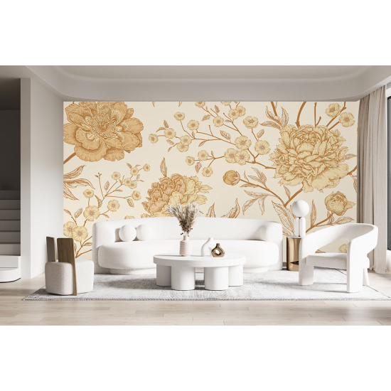 Panoramic Wallpaper - Wall Mural - Flowers