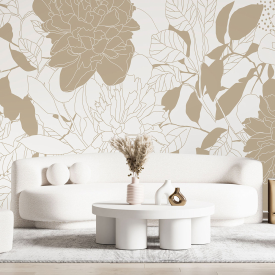 Panoramic Wallpaper - Wall Mural - Flowers