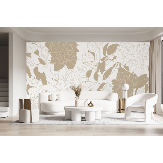 Panoramic Wallpaper - Wall Mural - Flowers