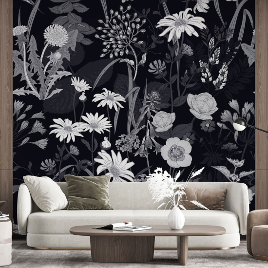 Panoramic Wallpaper - Wall Mural - Flowers