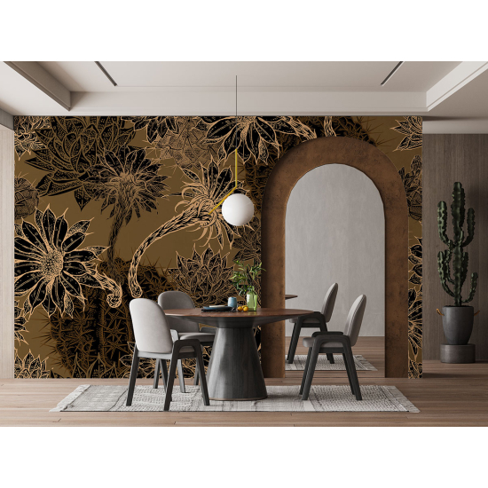 Panoramic Wallpaper - Wall Mural - Flowers