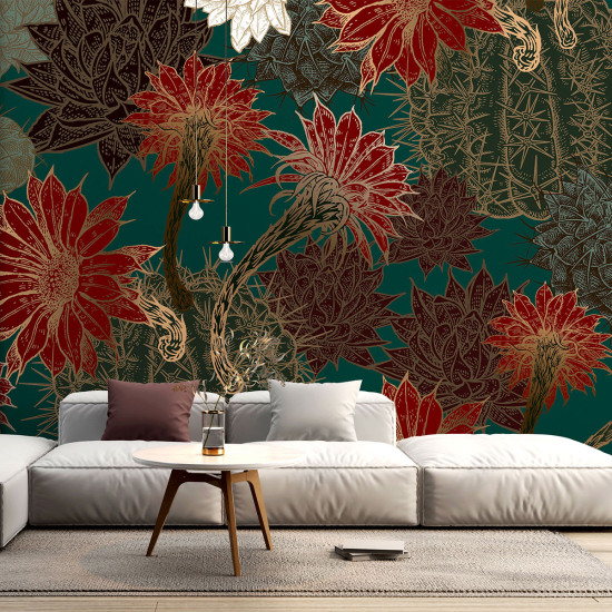 Panoramic Wallpaper - Wall Mural - Flowers